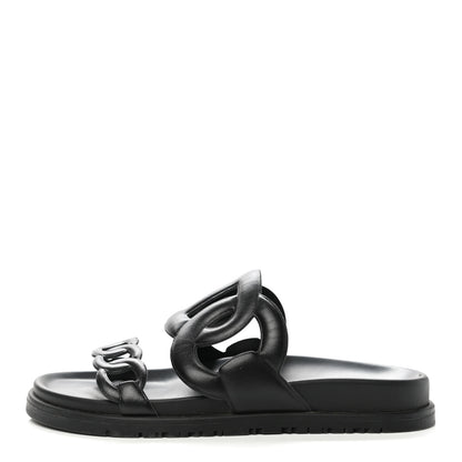 Hermes Nappa Extra Sandals 37 Black 1 of 9