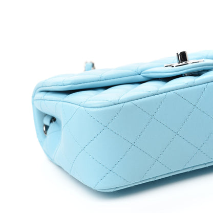 Chanel Lambskin Quilted Mini Rectangular Flap Neon Blue 6 of 11