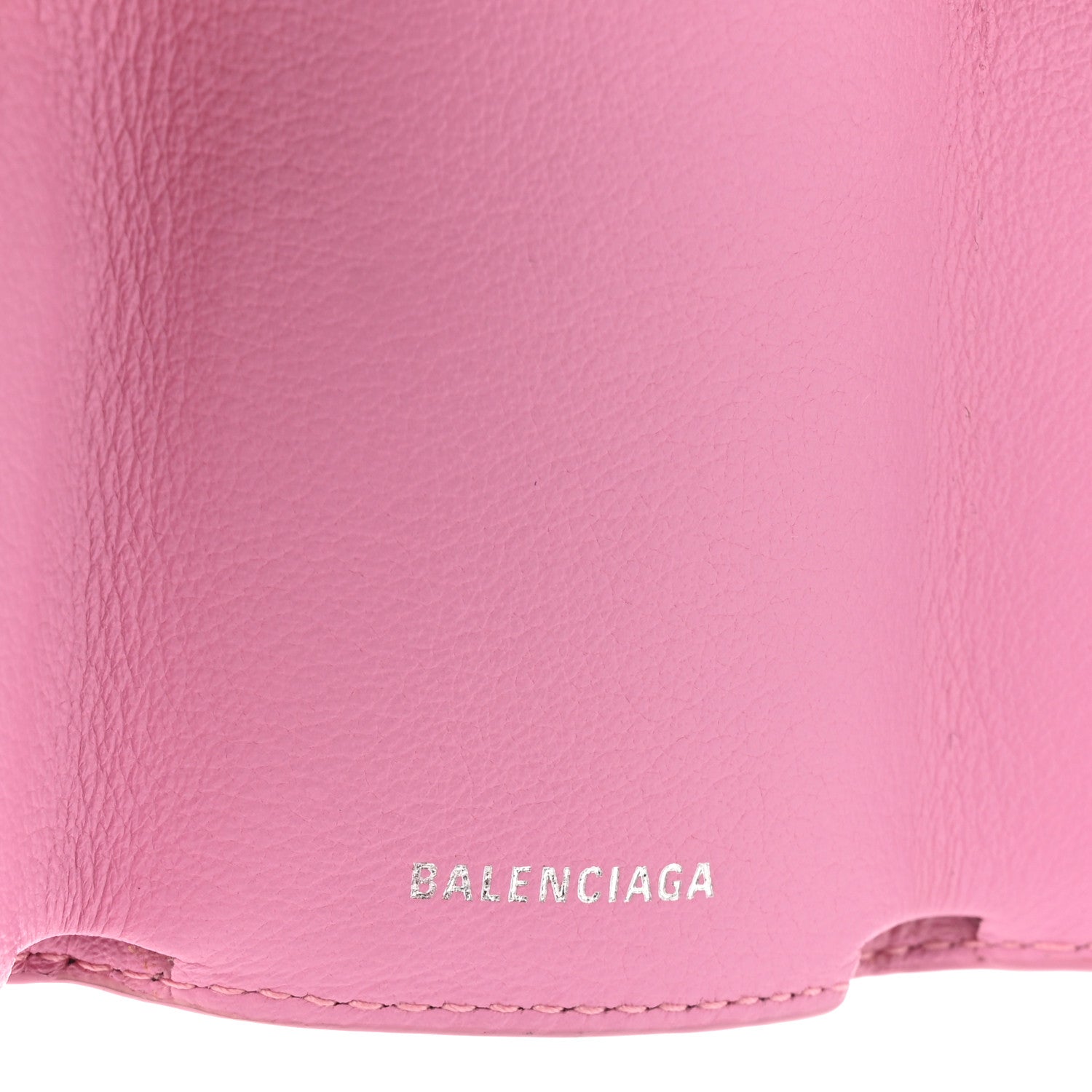 Balenciaga Grained Calfskin Logo Envelope Card Case Wallet Rose Magenta 8 of 12