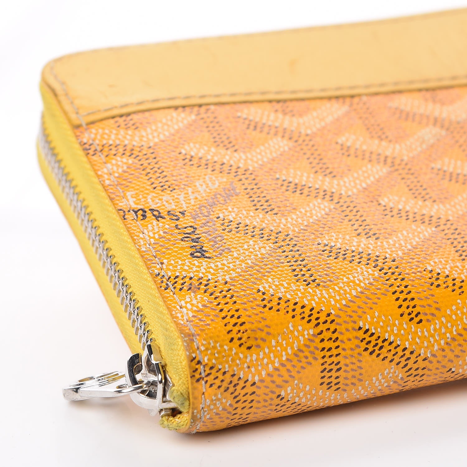 Goyard Goyardine Matignon Zip Around GM Wallet Yellow 8 of 14