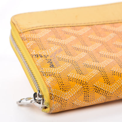Goyard Goyardine Matignon Zip Around GM Wallet Yellow 8 of 14