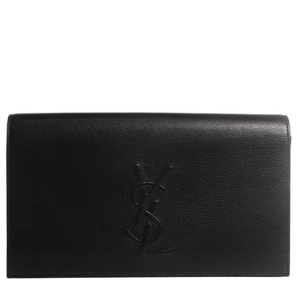 Saint Laurent Calfskin Monogram Large Belle De Jour Clutch Black 1 of 7