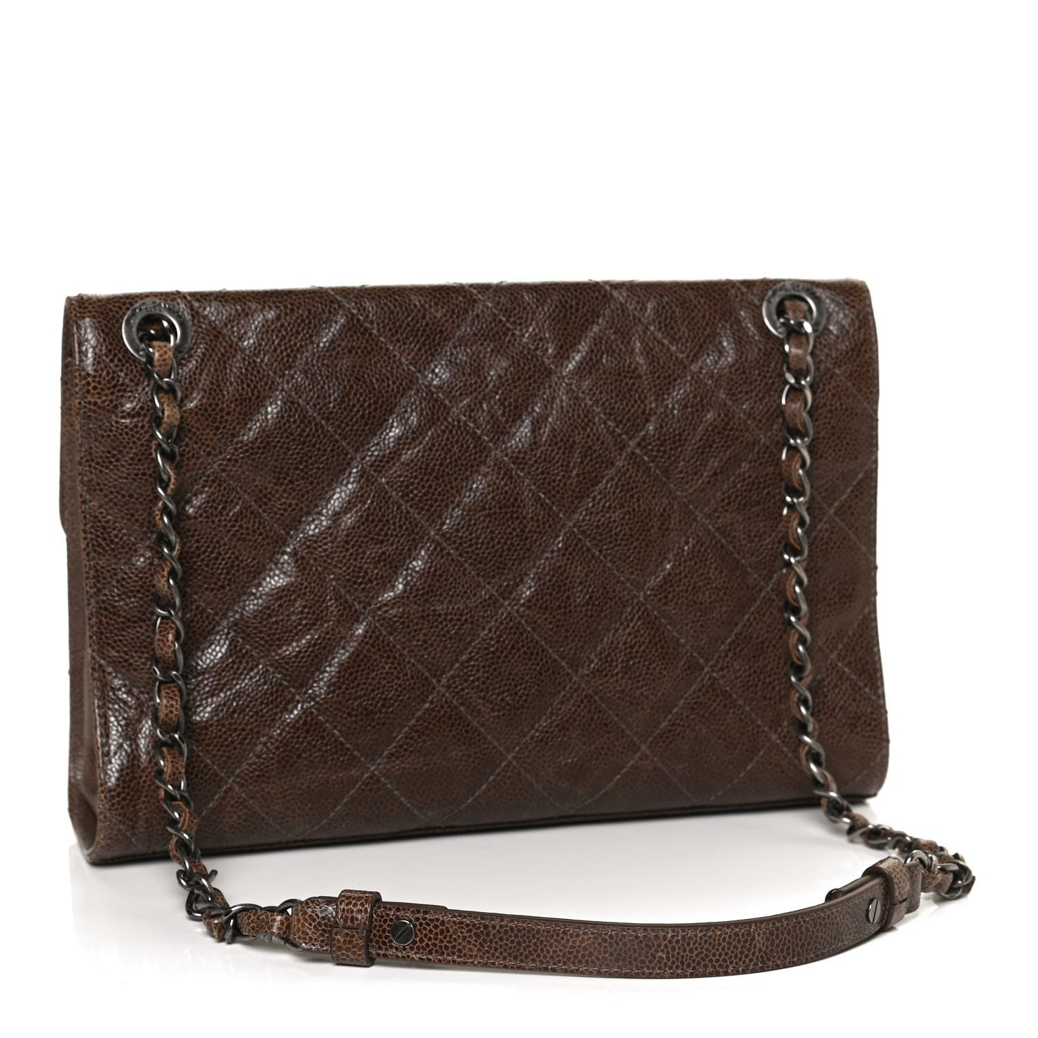 Chanel Crumpled Grained Calfskin Medium CC Crave Flap Brown 3 of 10