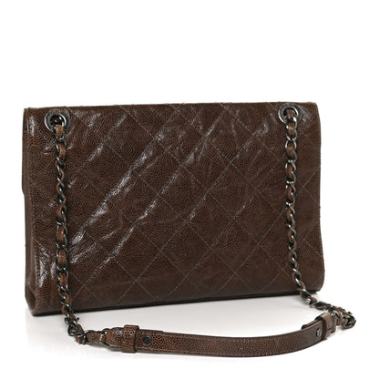 Chanel Crumpled Grained Calfskin Medium CC Crave Flap Brown 3 of 10