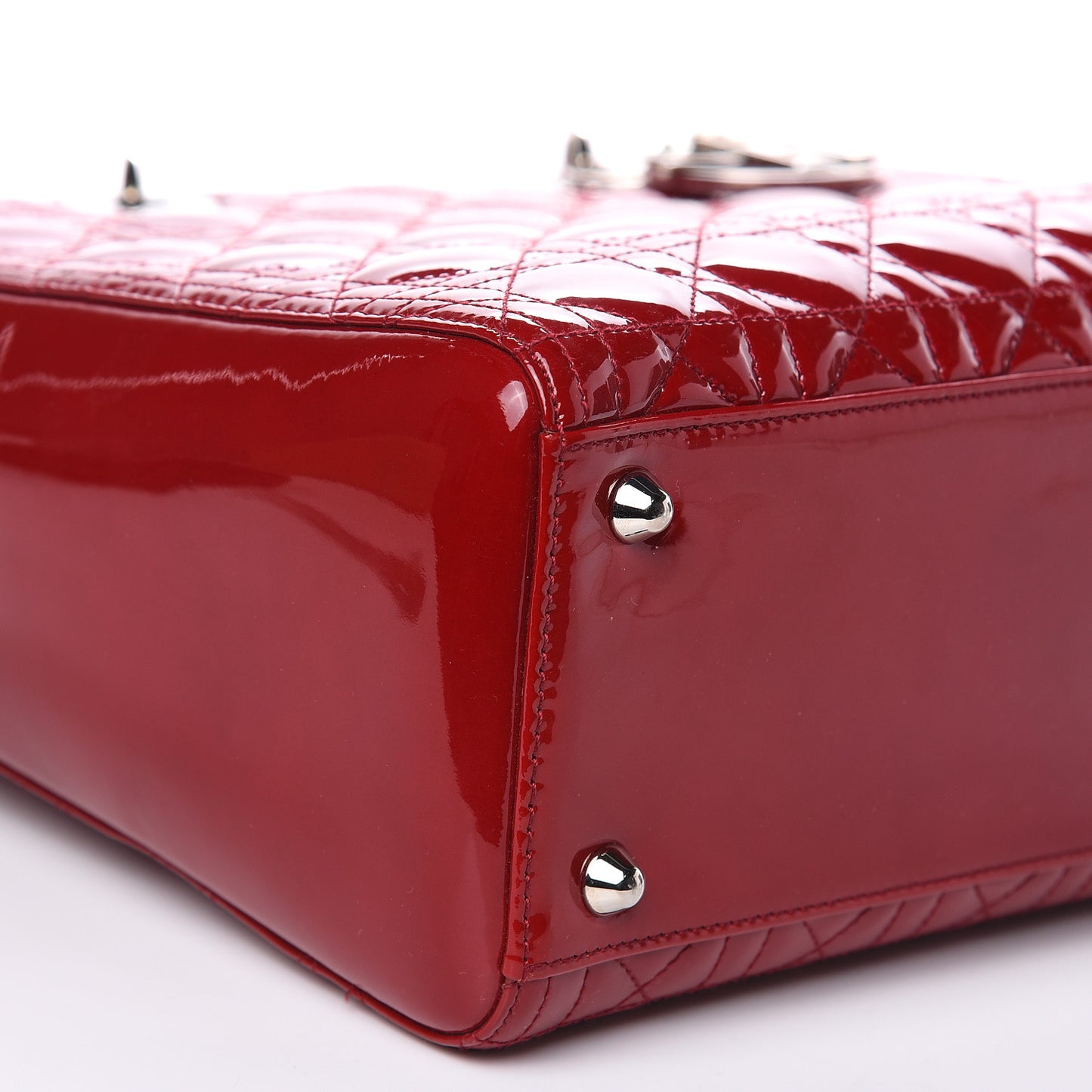 Patent Cannage Large Lady Dior Red
