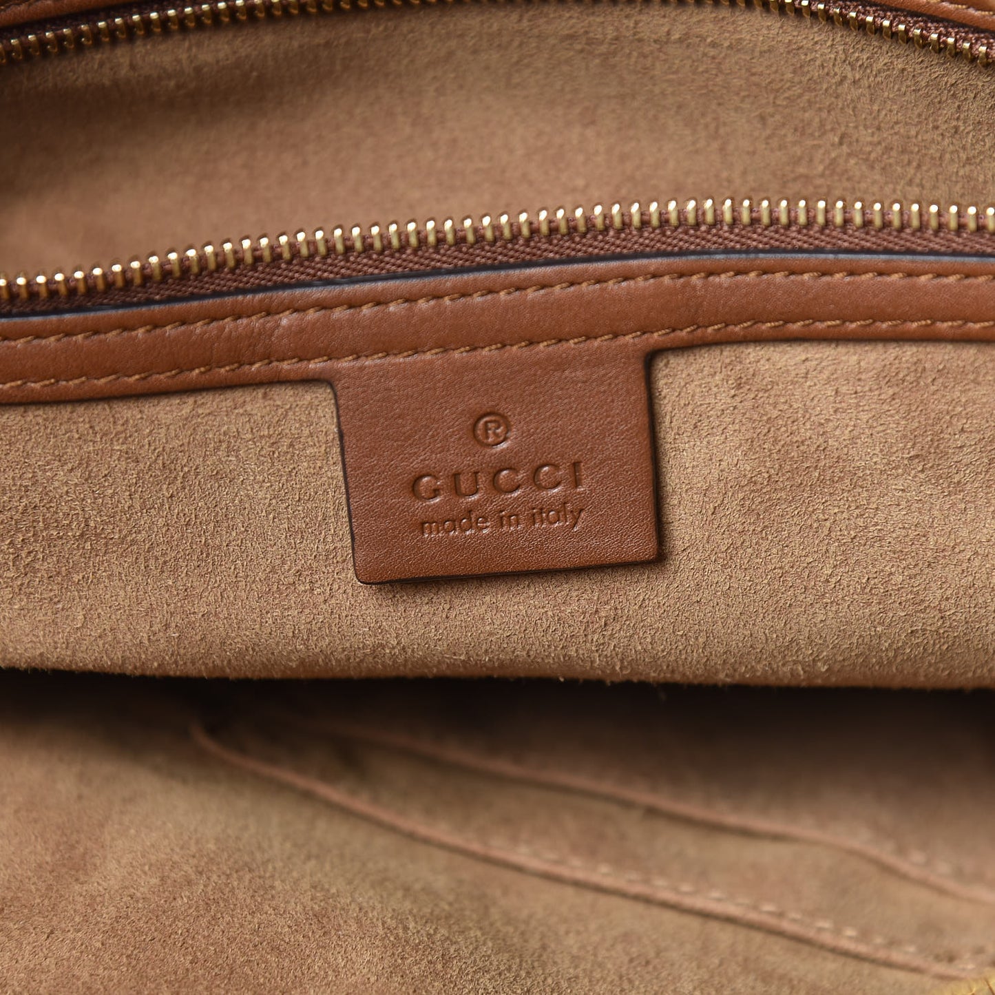 GG Supreme Monogram Large Linea A Hobo Light Brown