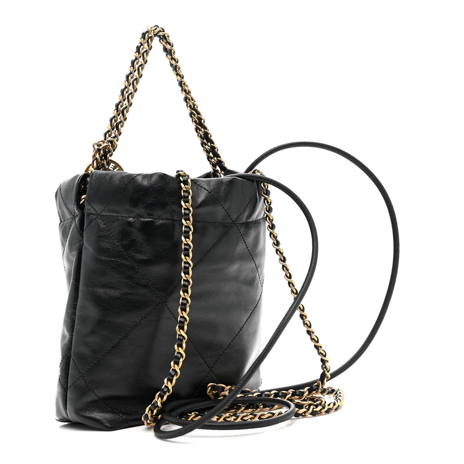 Chanel Shiny Calfskin Quilted Mini Chanel 22 Black 3 of 10