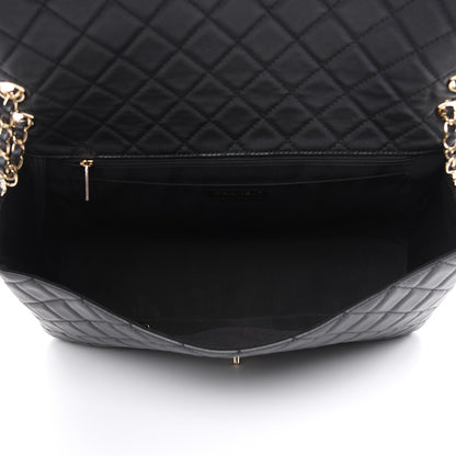 Chanel Metallized Calfskin Quilted Small XXL Travel Flap Bag Black 5 of 10