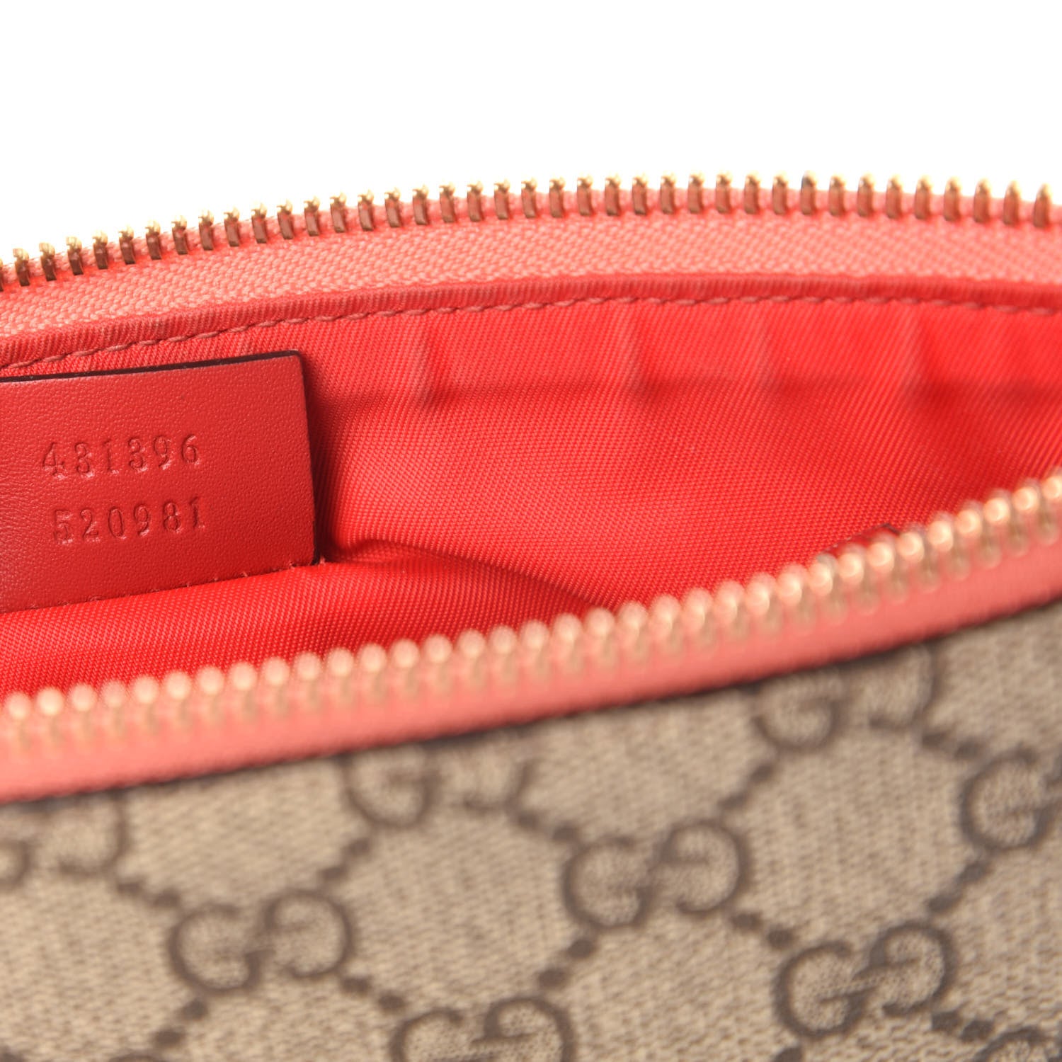 Gucci GG Supreme Monogram Face Embroidered Wrist Wallet Pink 9 of 11