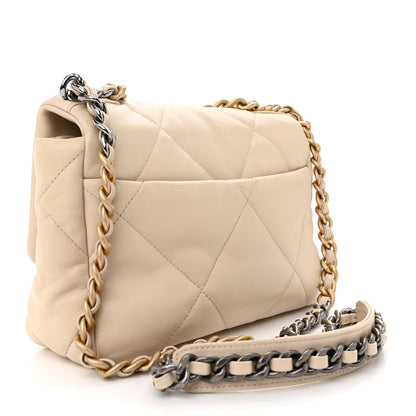 Chanel Lambskin Quilted Medium Chanel 19 Flap Beige 3 of 13