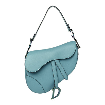 Christian Dior Grained Calfskin Saddle Bag Azure Blue 1 of 11