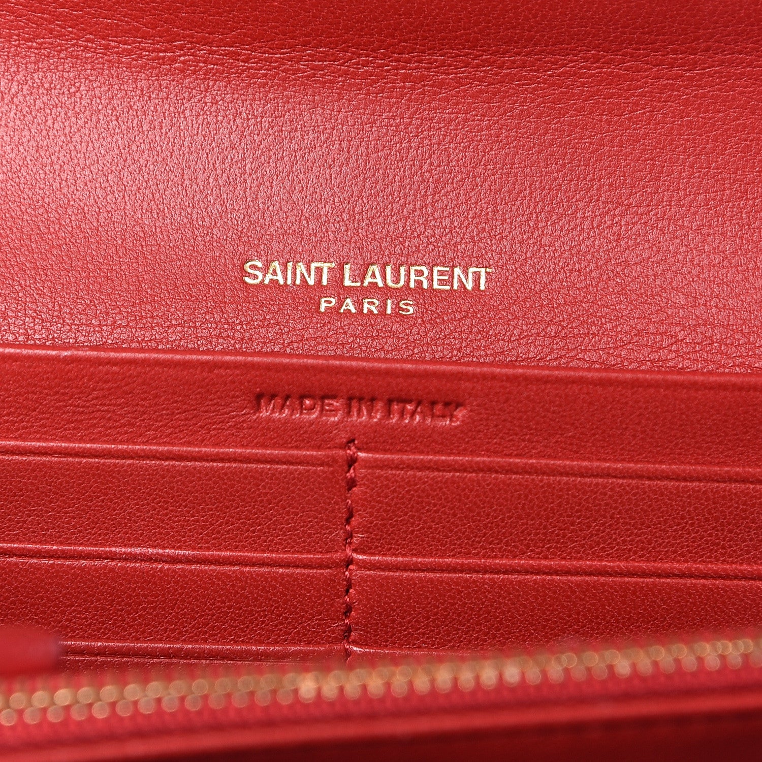 Saint Laurent Lambskin Matelasse Monogram Large Vicky Continental Wallet Rouge Eros 7 of 8