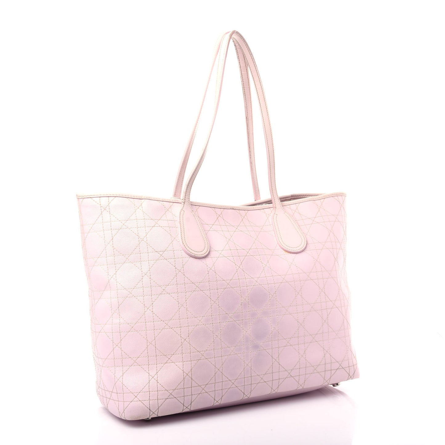 Coated Canvas Cannage Panarea Shopping Tote Pink