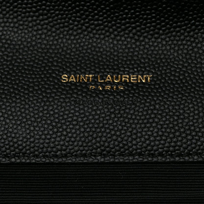 Saint Laurent Grain De Poudre Textured Mixed Matelasse Triquilt Monogram Clutch Black 6 of 7