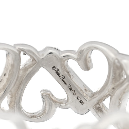 Tiffany Sterling Silver Paloma Picasso Loving Heart Band Ring 46 3.75 4 of 5