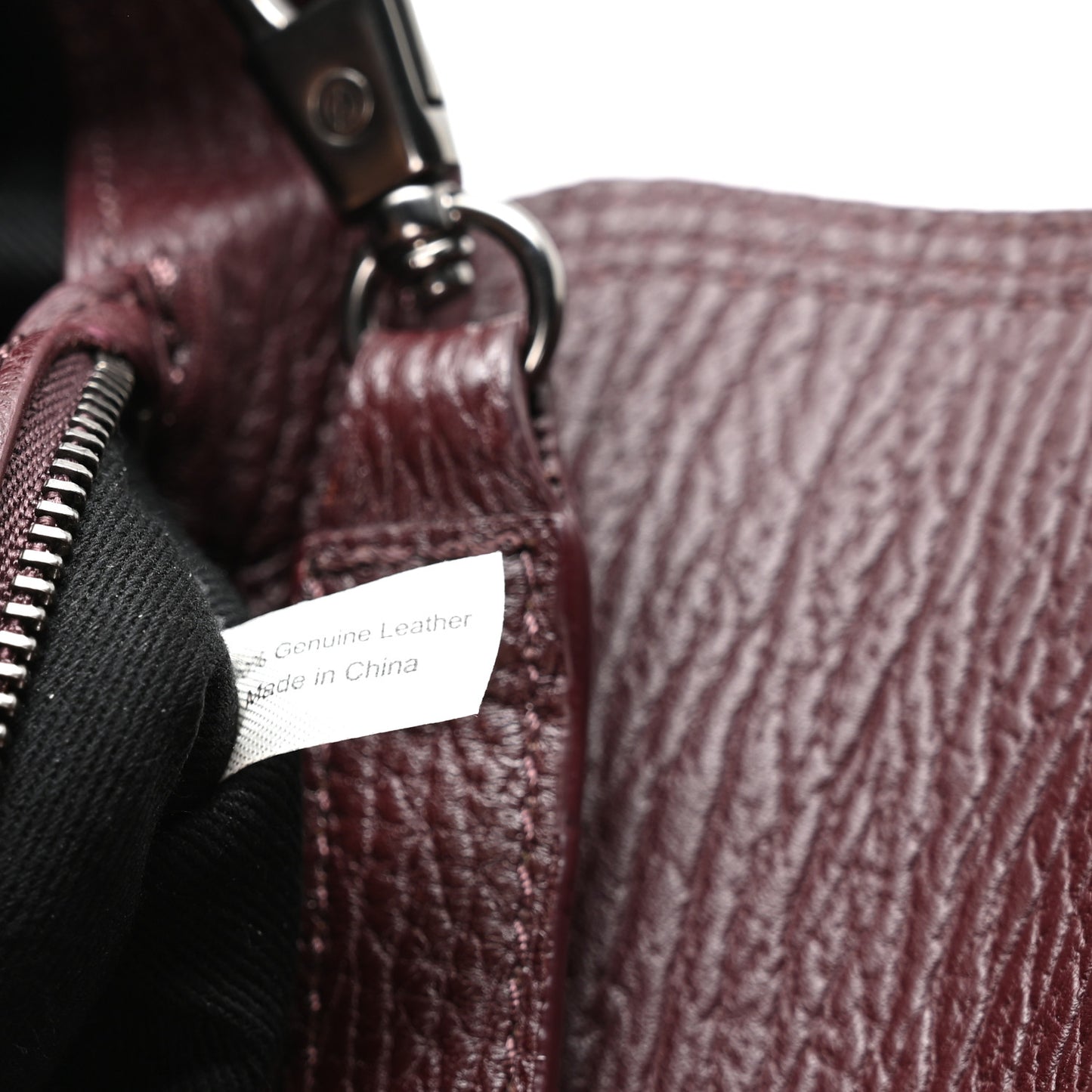 Textured Calfskin Mini Pashli Satchel Black Cherry