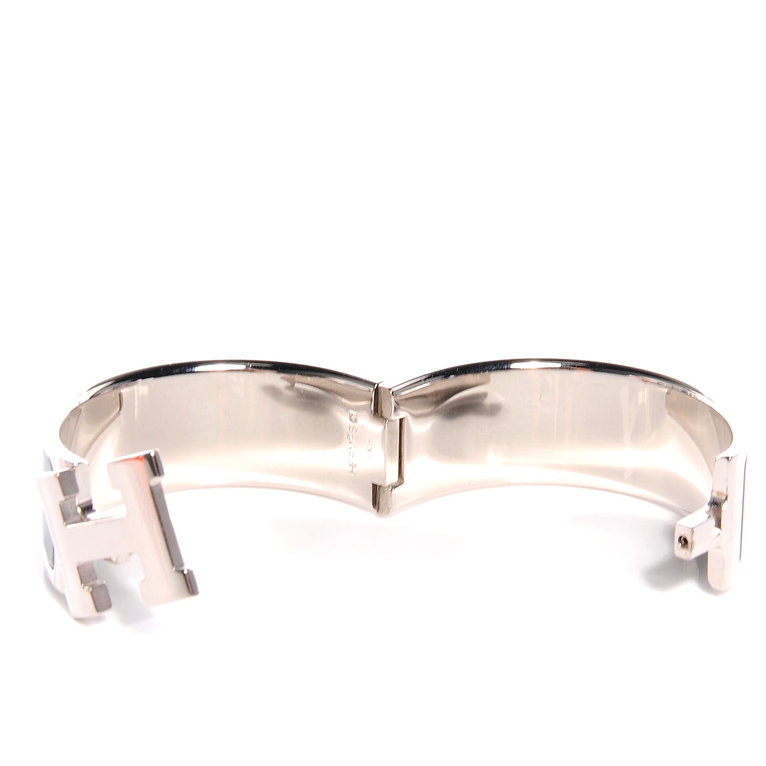 Hermes Enamel Clic Clac H Bracelet Wide PM Black 3 of 5