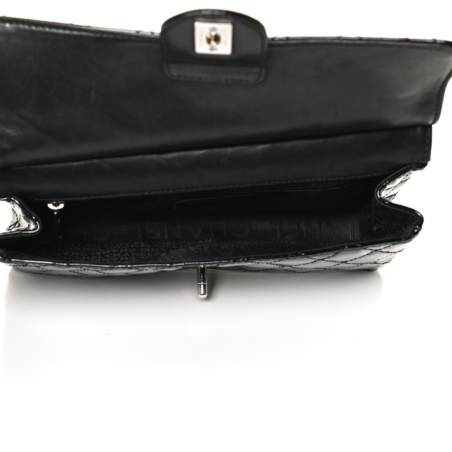 Chanel Patent Quilted Jumbo Diagonal CC Flap Black 5 of 12