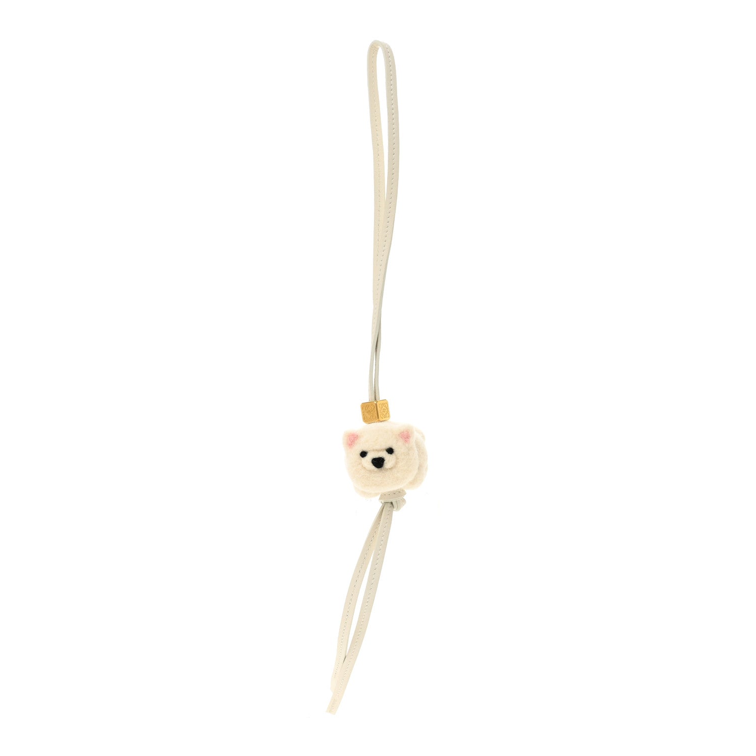 Loewe Calfskin Felt Chow Chow Bag Charm Soft White 1 of 3