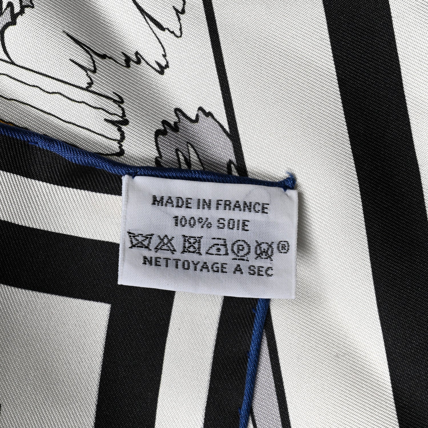 Hermes Silk Carre Wow Double Face Scarf 90 Blanc Bleu Gold 2 of 4