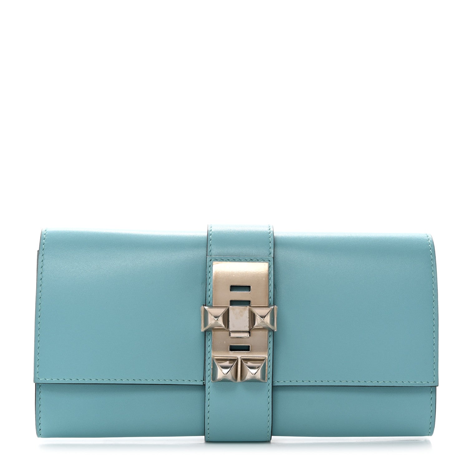 Hermes Tadelakt Medor 23 Clutch Bleu Atoll 1 of 8