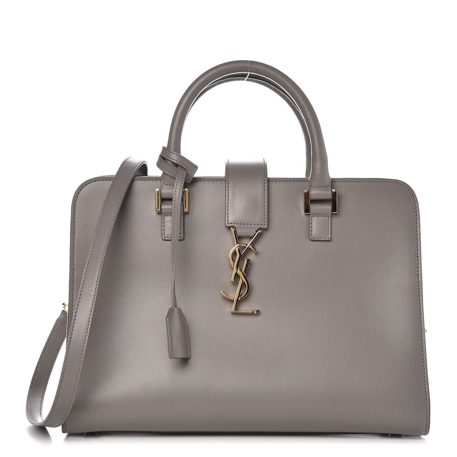 Saint Laurent Calfskin Small Monogram Cabas Fog 1 of 13