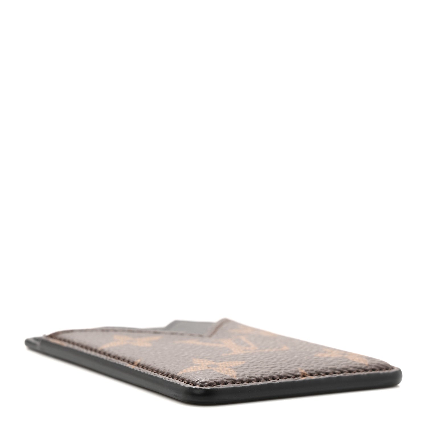 Louis Vuitton Monogram Macassar Magnetic Card Holder Black 4 of 6