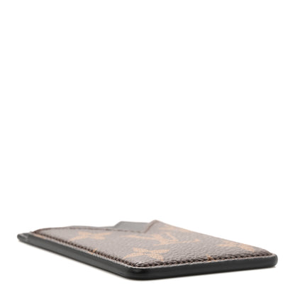 Louis Vuitton Monogram Macassar Magnetic Card Holder Black 4 of 6