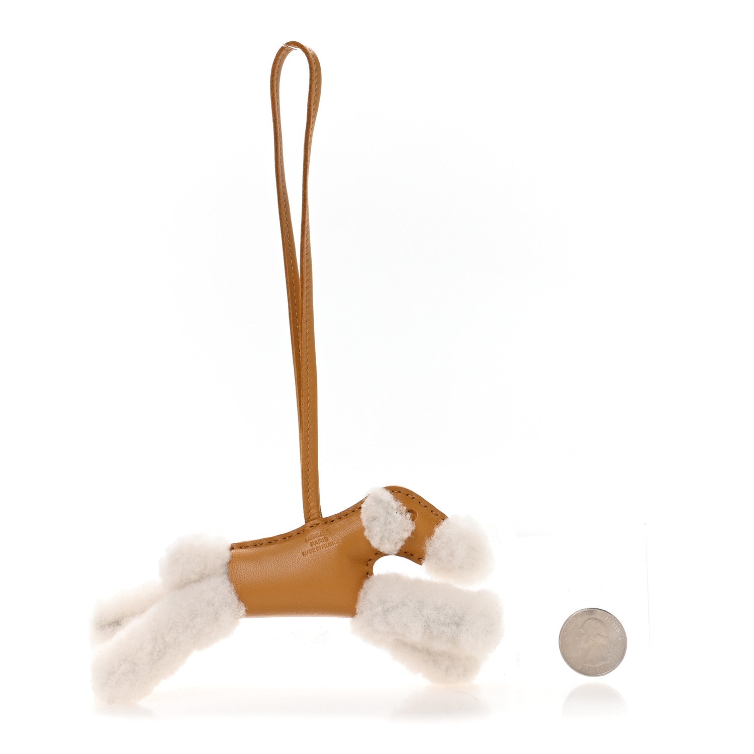 Hermes Milo Lambskin Shearling Budy Charm Sesame 2 of 4