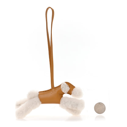 Hermes Milo Lambskin Shearling Budy Charm Sesame 2 of 4