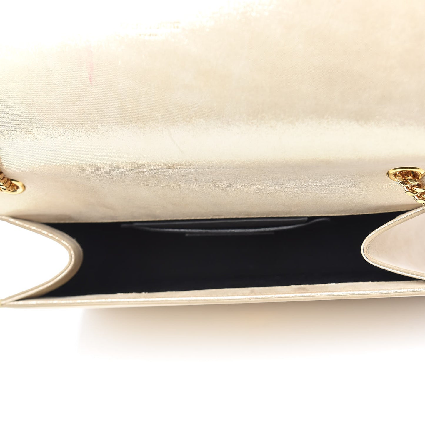 Metallic Fabric Medium Monogram Kate Satchel Gold