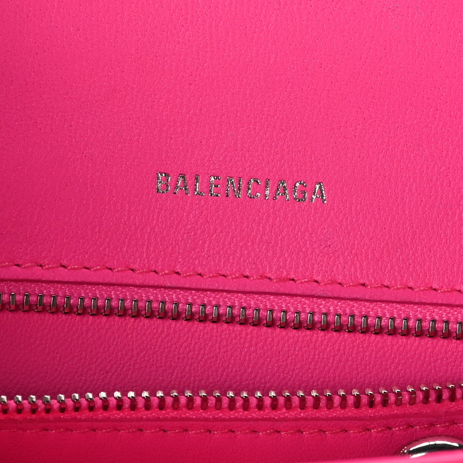 Balenciaga Shiny Box Calfskin Small Hourglass Top Handle Bag Hot Pink 6 of 9