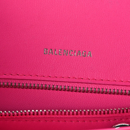 Balenciaga Shiny Box Calfskin Small Hourglass Top Handle Bag Hot Pink 6 of 9