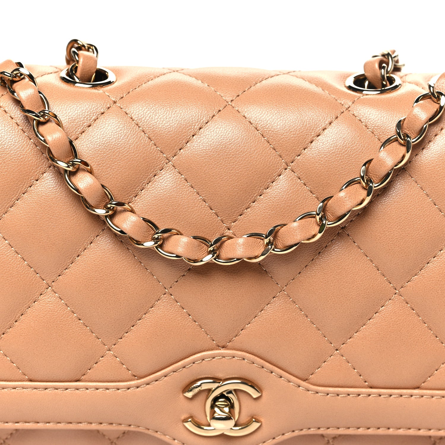 Chanel Lambskin Quilted Small Flap Bag Dark Beige 8 of 10