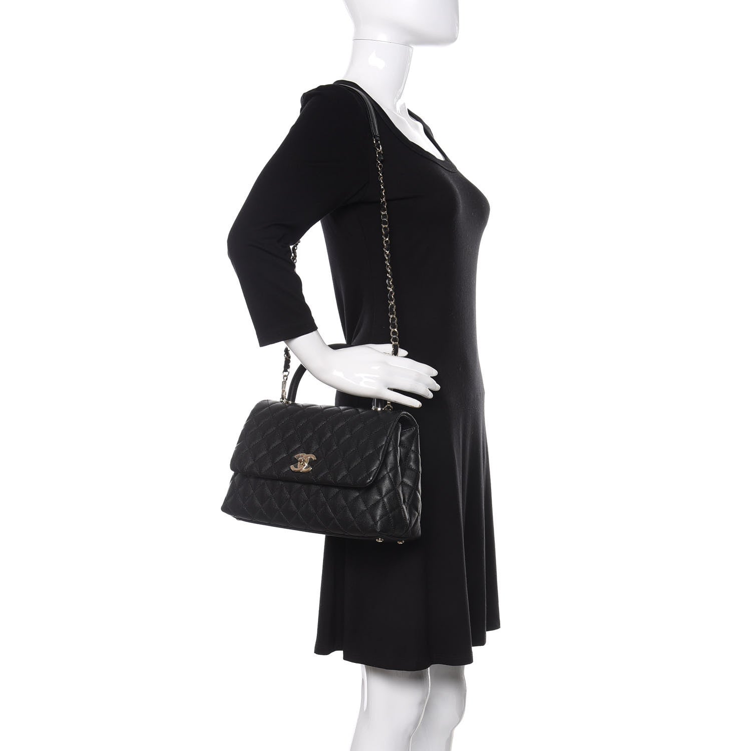 Chanel Caviar Quilted Small Coco Handle Flap Black 2 of 11