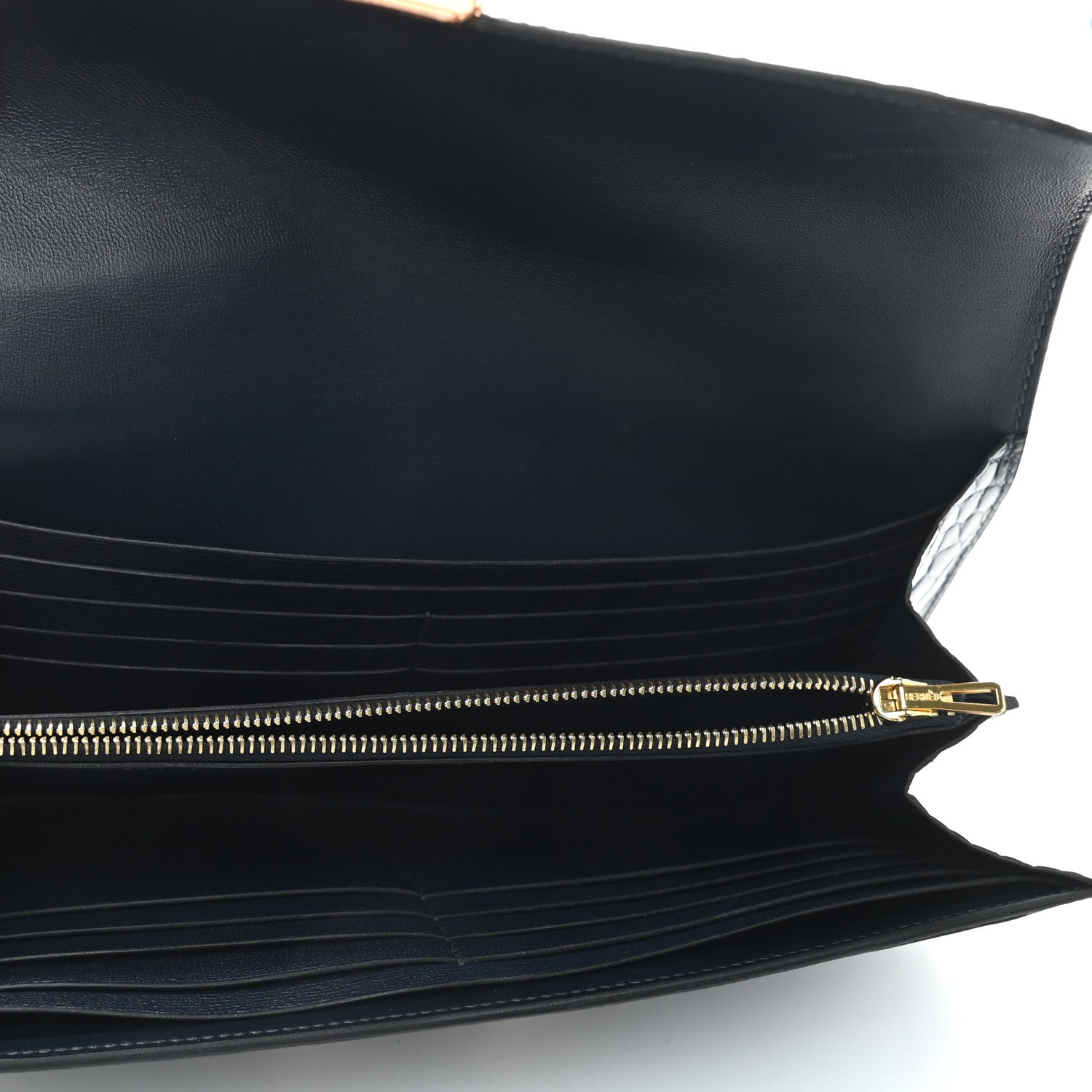 Hermes Shiny Alligator Constance Long Wallet Bleu Marine 5 of 7