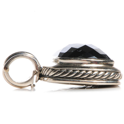 David Yurman Sterling Silver Onyx 14mm Albion Enhancer Pendant 3 of 5