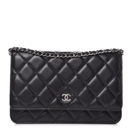 Chanel Lambskin Quilted Wallet On Chain WOC Black 1 of 9