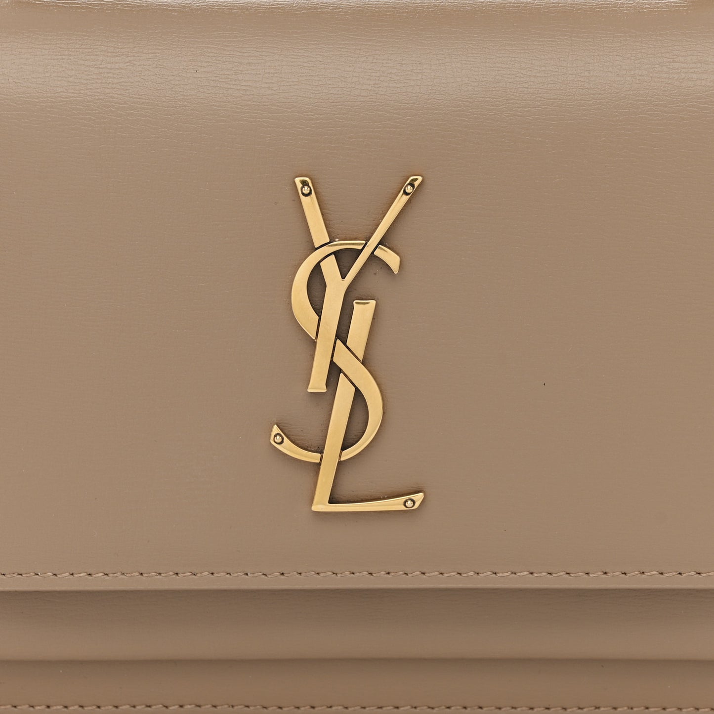 Calfskin Monogram Sunset Chain Wallet Dark Toffee
