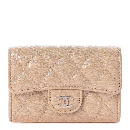 Chanel Iridescent Caviar Quilted Flap Card Holder Beige 1 of 11