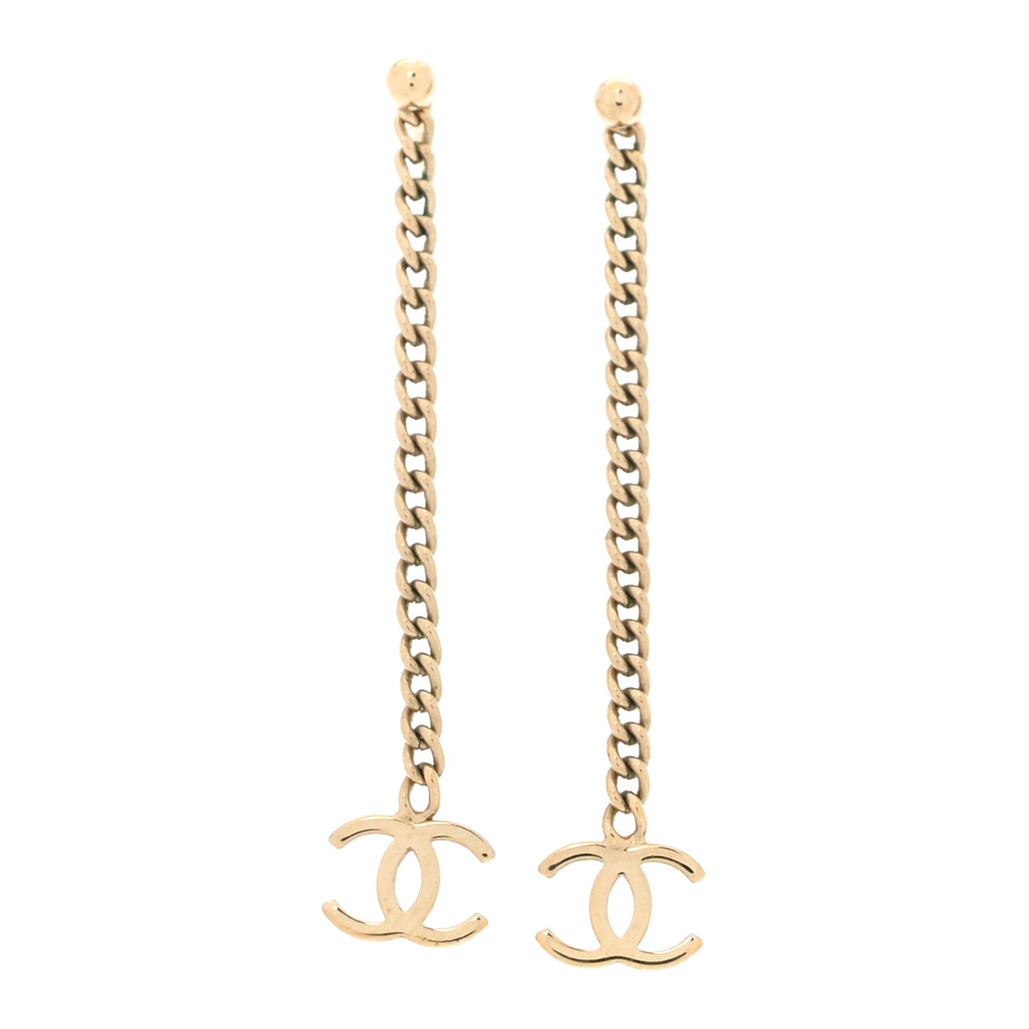 CC Long Drop Earrings Gold