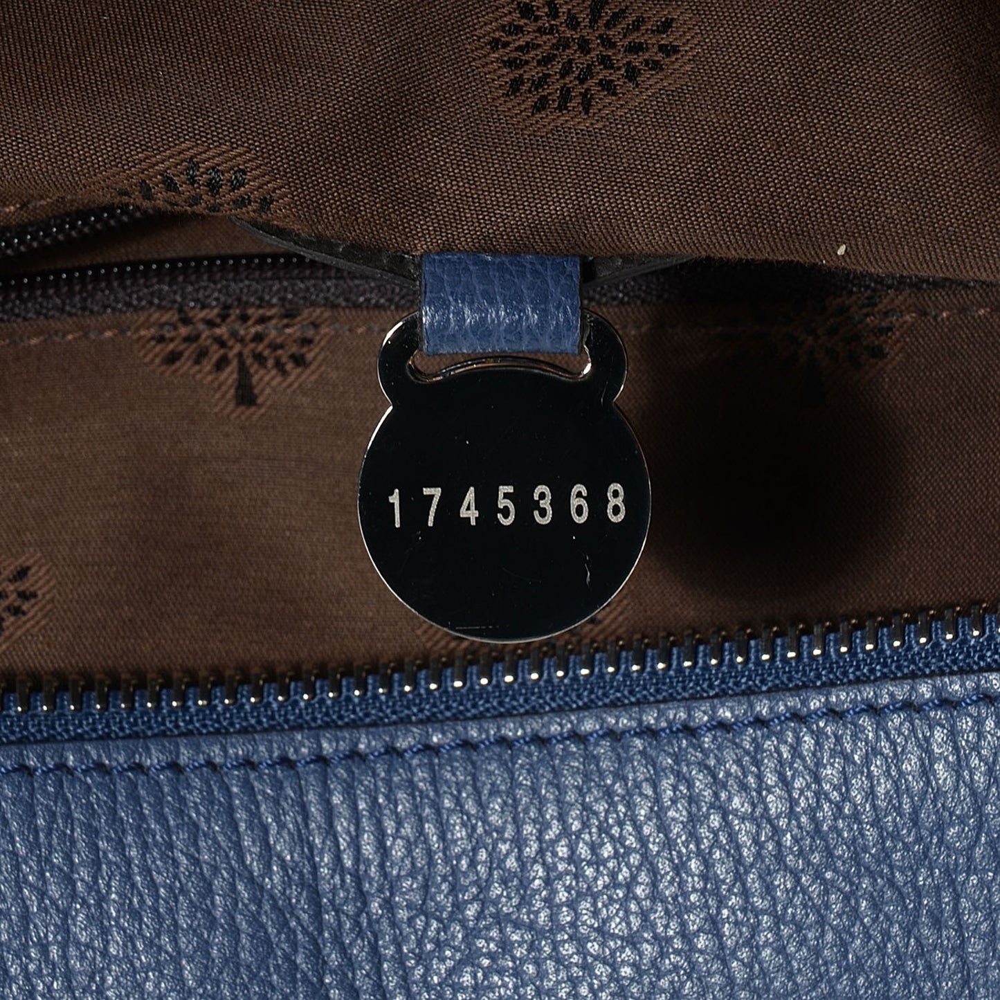 Grainy Leather Large Del Rey Satchel Slate Blue