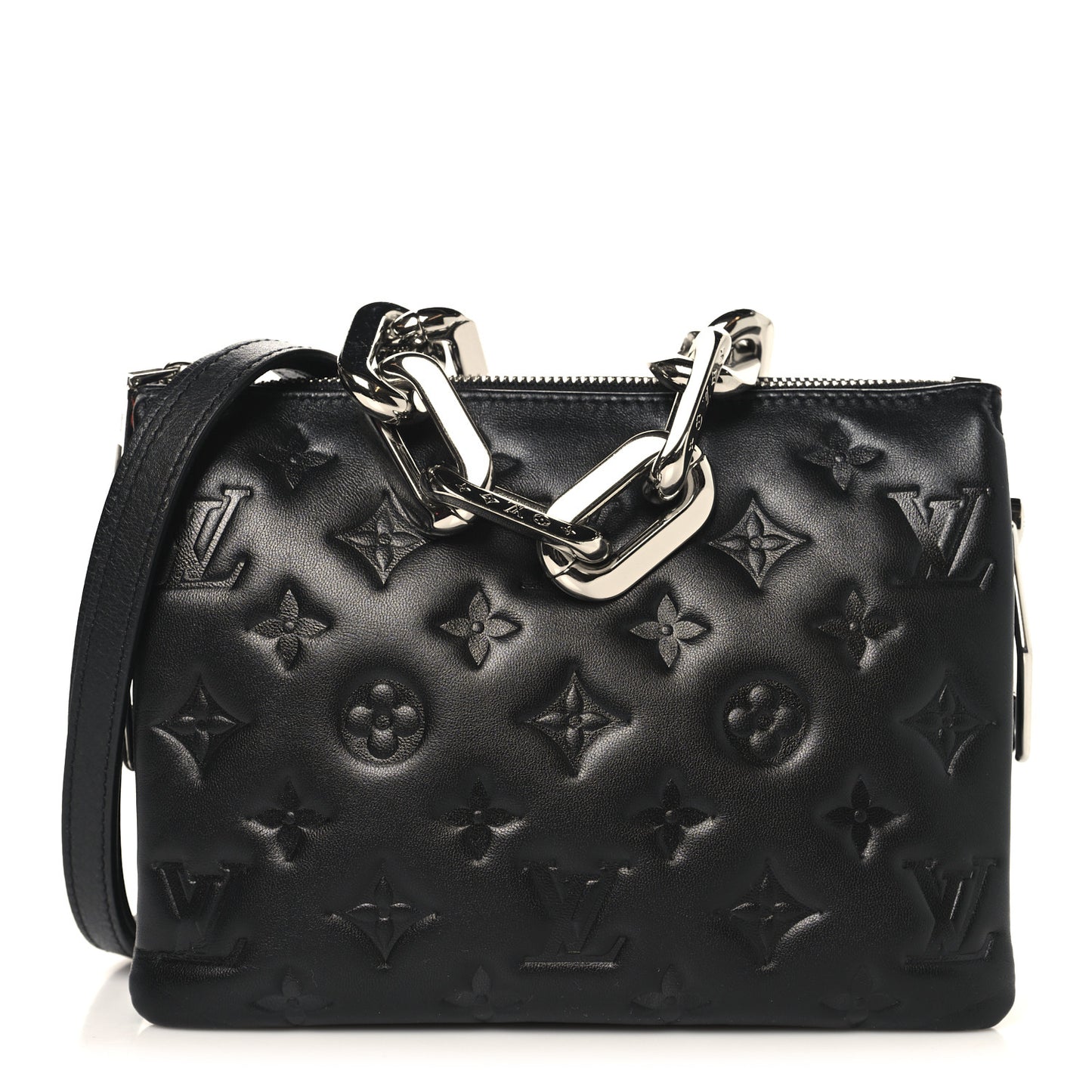 Lambskin Embossed Monogram Coussin BB Black