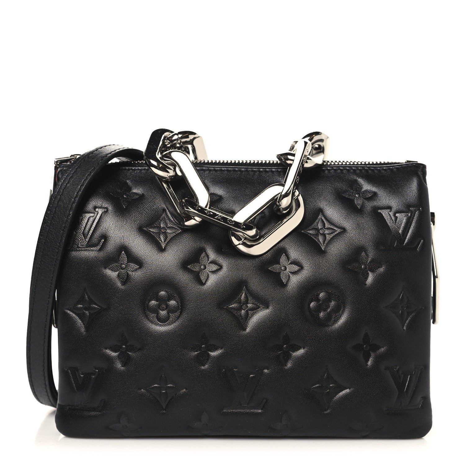 Louis Vuitton Lambskin Embossed Monogram Coussin BB Black 1 of 11