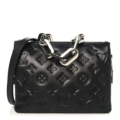 Louis Vuitton Lambskin Embossed Monogram Coussin BB Black 1 of 11