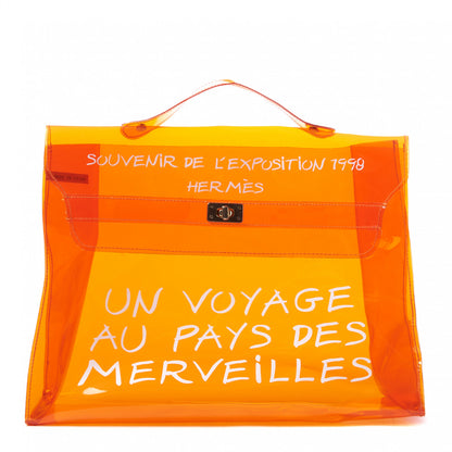 Hermes Vinyl Souvenir De L'Exposition Kelly Orange 1 of 7