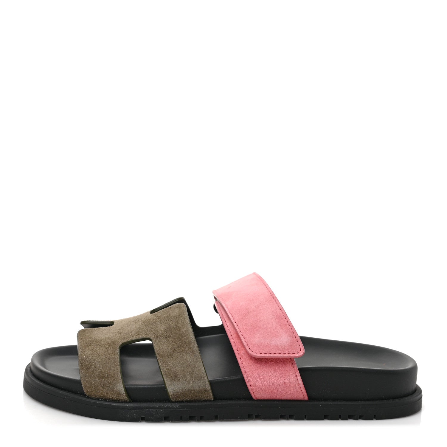 Hermes Suede Goatskin Womens Chypre Sandals 36 Toundra Rose Du Desert 1 of 9