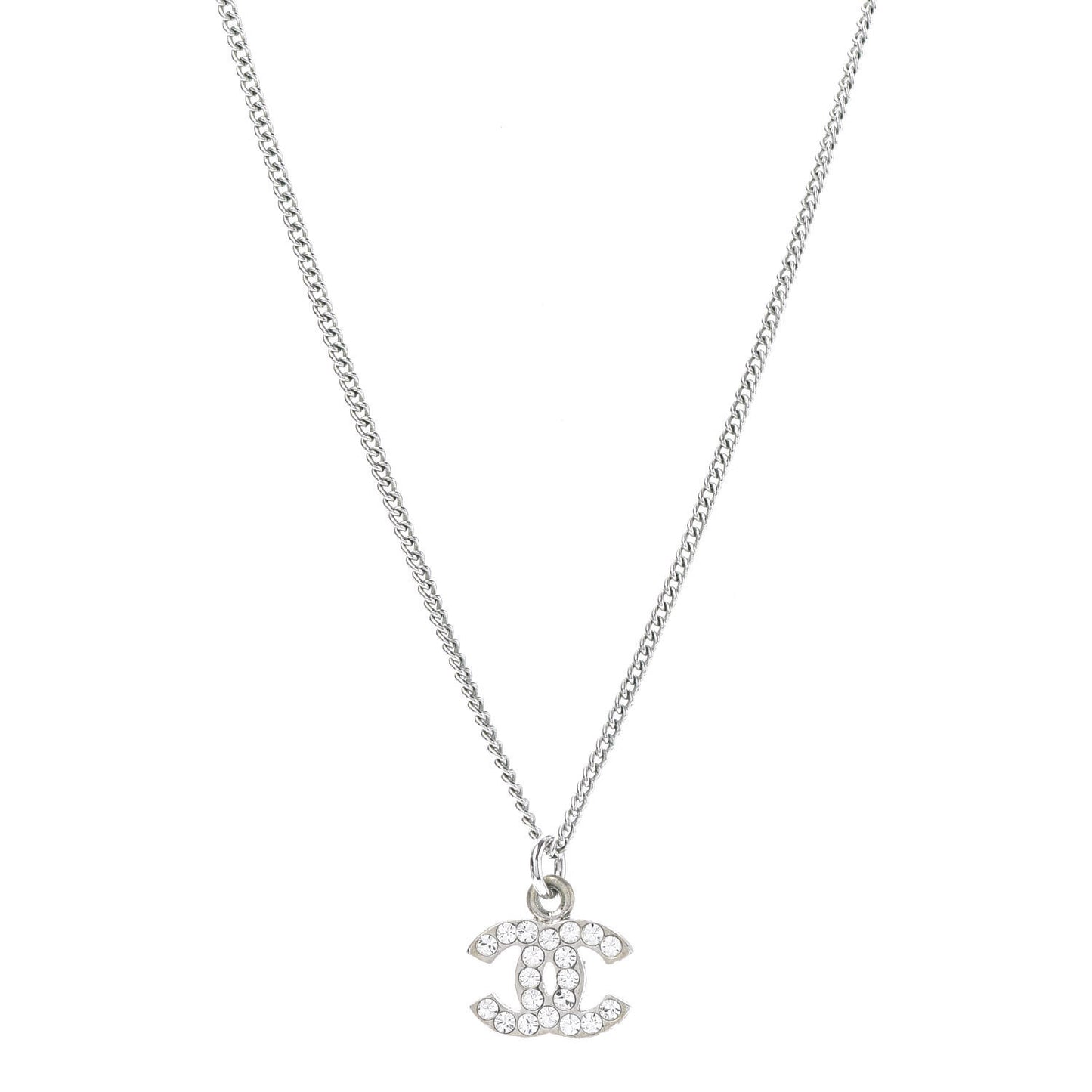 Crystal CC Necklace Silver