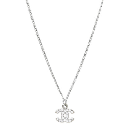 Chanel Crystal CC Necklace Silver 1 of 6