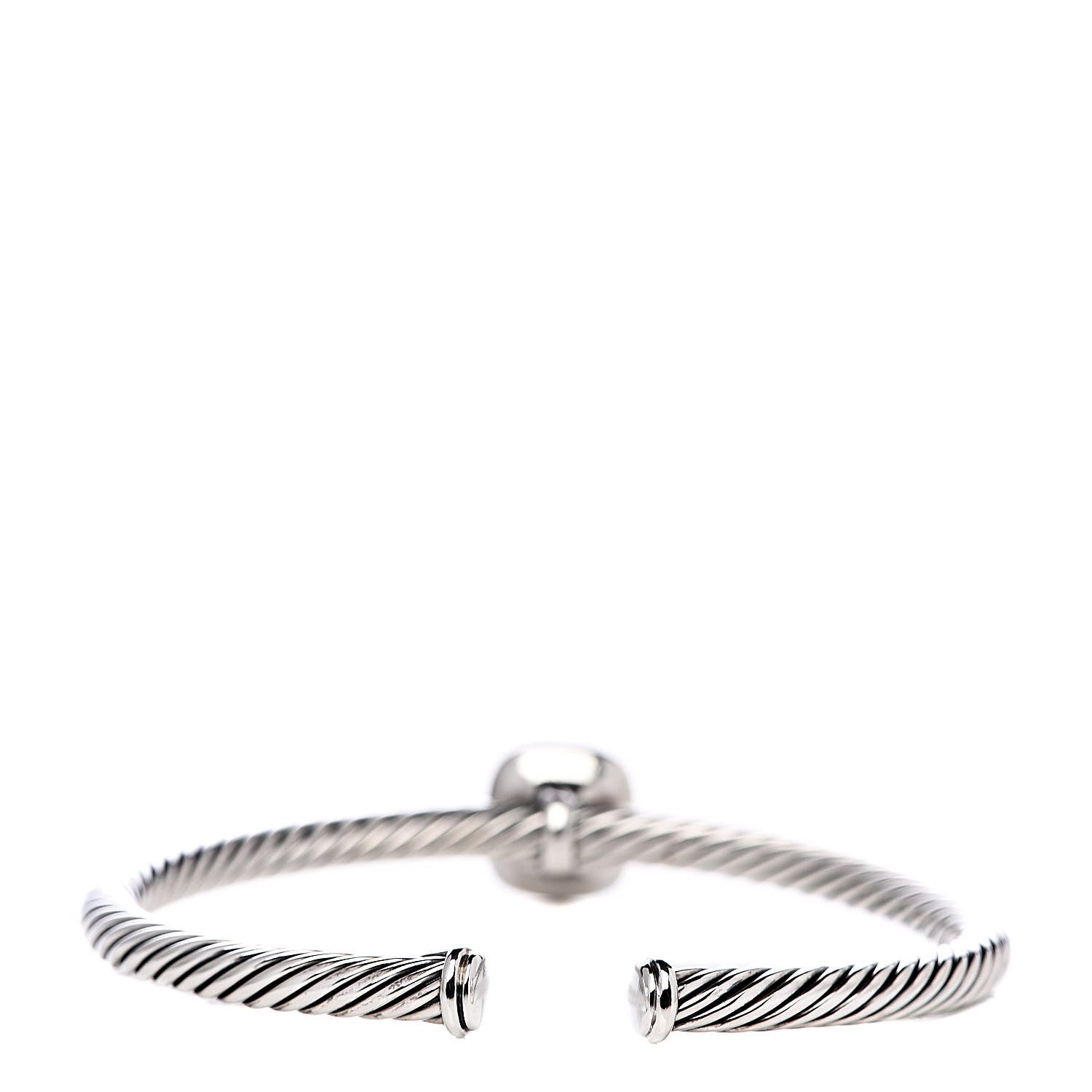 David Yurman Sterling Silver Diamond Blue Topaz 4mm Noblesse Cable Bracelet 3 of 5